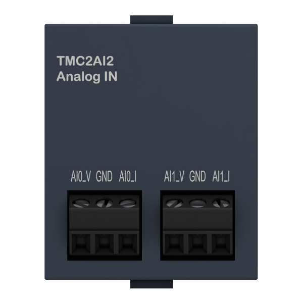 Vignette 2 produit Modicon M221, cartouche 2 entrées analogiques, tension 0-10V, courant 0/4-20mA | Ref : TMC2AI2