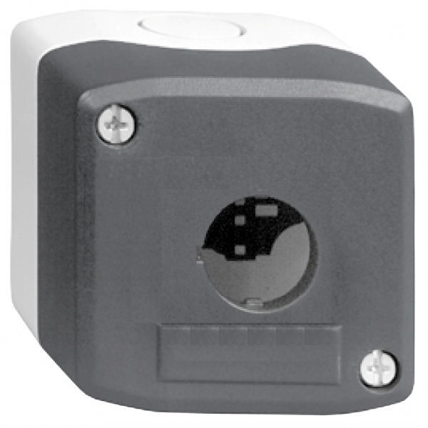 Vignette 2 produit Harmony XAL - boite 1 trou 22 - couvercle gris fonc - fond gris clair | Ref : XALD01