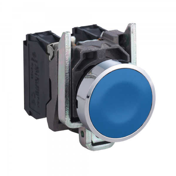 Vignette 2 produit Harmony XB4 - bouton poussoir  impulsion - 22 - bleu - 1F - vis trier | Ref : XB4BA61