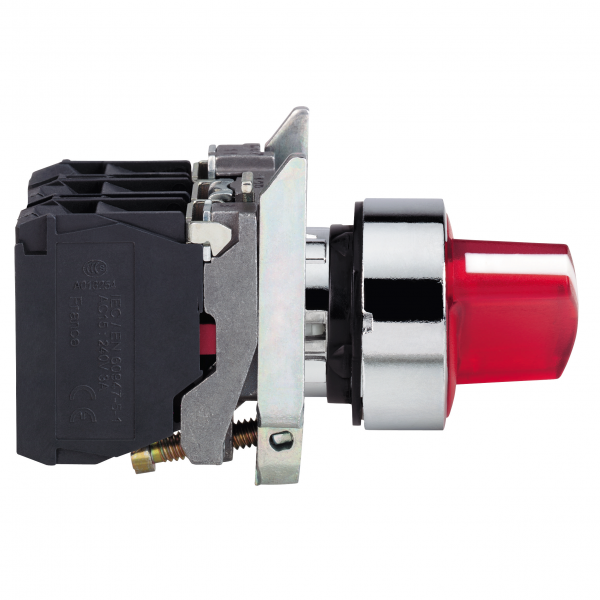 Vignette 2 produit Harmony XB4 - bouton  manette lumin - 22 - 2 pos fix - rouge - 1O+1F - 24V | Ref : XB4BK124B5