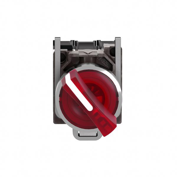 Vignette 2 produit Harmony XB4 - bouton  manette lum - 22 - 2 pos fix - rouge - 1O+1F - 230V | Ref : XB4BK124M5