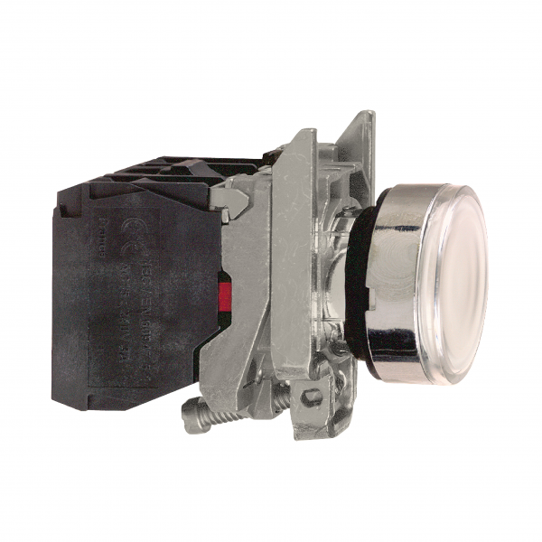Vignette 2 produit Harmony XB4 - poussoir lumineux LED - 1F+1O - blanc - 22 - 24VACDC | Ref : XB4BW31B5