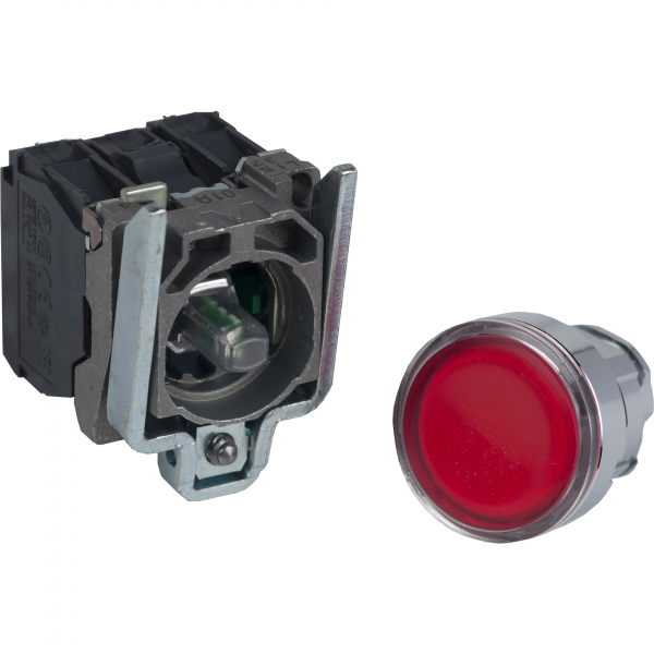 Vignette 2 produit Harmony XB4 - poussoir lumineux LED - 1F+1O - rouge - 22 - 24VACDC | Ref : XB4BW34B5