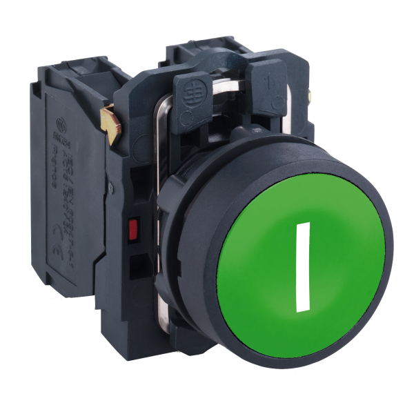 Vignette 2 produit Harmony XB5 - bouton poussoir impulsion - 22 - marqu - vert - 1F - vis trier | Ref : XB5AA3311