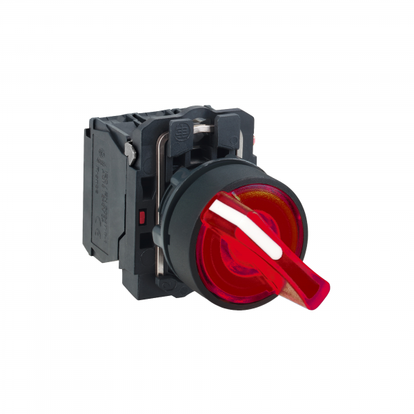 Vignette 2 produit Harmony XB5 - bouton  manette lumin - 22 - 2 pos fix - rouge - 1O+1F - 24V | Ref : XB5AK124B5