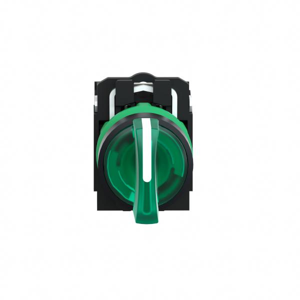 Vignette 2 produit Harmony XB5 - Slecteur lumineux - 3 positions Fixes - Vert - 1O+1F - 230/240VCA - LED - IK05 - 10A - collerette gris fonc | Ref : XB5AK133M5   