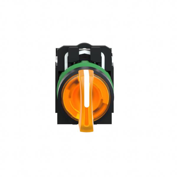 Vignette 2 produit Harmony XB5 - Slecteur lumineux - 3 positions Fixes - Vert - 1O+1F - 230/240VCA - LED - IK05 - 10A - collerette gris fonc | Ref : XB5AK135M5   