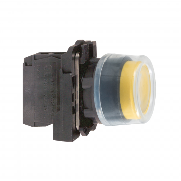 Vignette 2 produit Harmony XB5 - bouton poussoir  impuls - 22 - capuchonn - jaune - 1F - vis | Ref : XB5AP51
