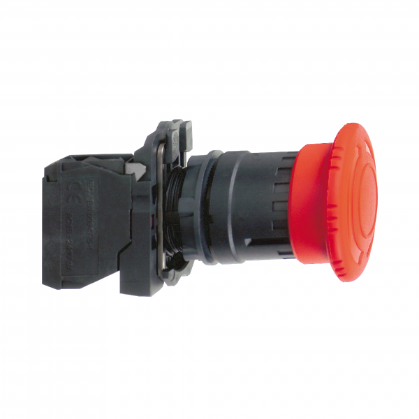 Vignette 2 produit Harmony XB5 - bouton arrt urgence - 40 - pousser tourner - rouge - 1O+1F - vis | Ref : XB5AS8445