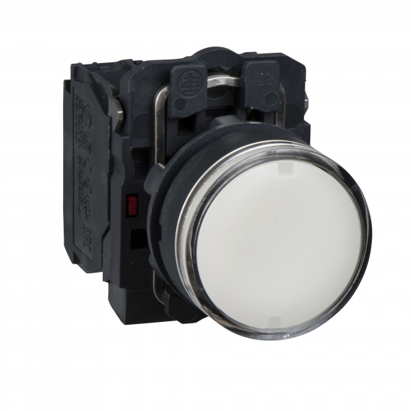 Vignette 2 produit Harmony bt-pous lumineux blanc 22 - impulsion - 24V - 1O+1F | Ref : XB5AW31B5