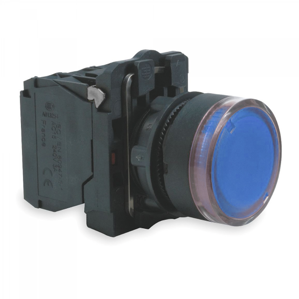 Vignette 2 produit Harmony bt-pous lumineux bleu 22 - impulsion - 24V - 1O+1F | Ref : XB5AW36B5