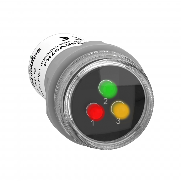 Vignette 2 produit Harmony XB5 - Voyant de prsence 3 phases - LED - rouge vert jaune - 400VAC | Ref : XB5EV57K4