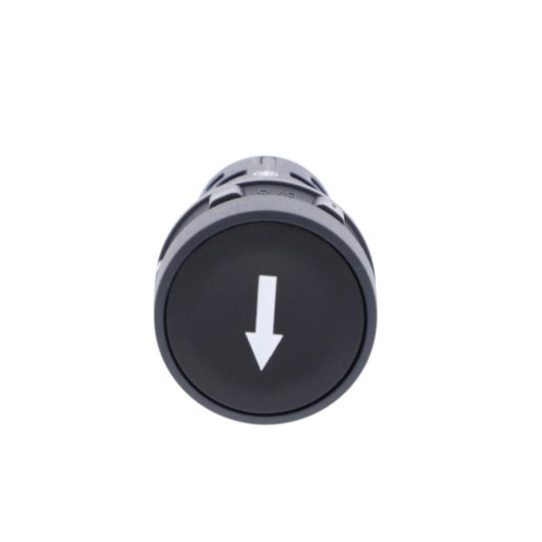 Vignette 2 produit Harmony bouton-poussoir affleurant - 22 - noir - 1F - blanc Flche bas | Ref : XB7NA21343