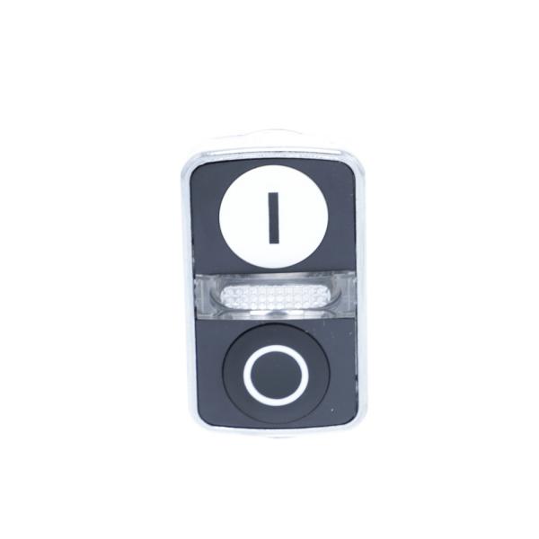 Vignette 2 produit Harmony tte bt-pous double touche - 22 - blanc + noir - E - S - IP66, IP69K | Ref : ZB4BW7A1721