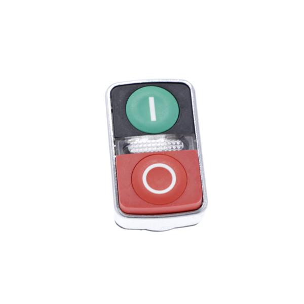Vignette 2 produit Harmony tête bouton-poussoir double touche Ø22 vert + rouge E S IP66, IP69K | Ref : ZB4BW7L3741