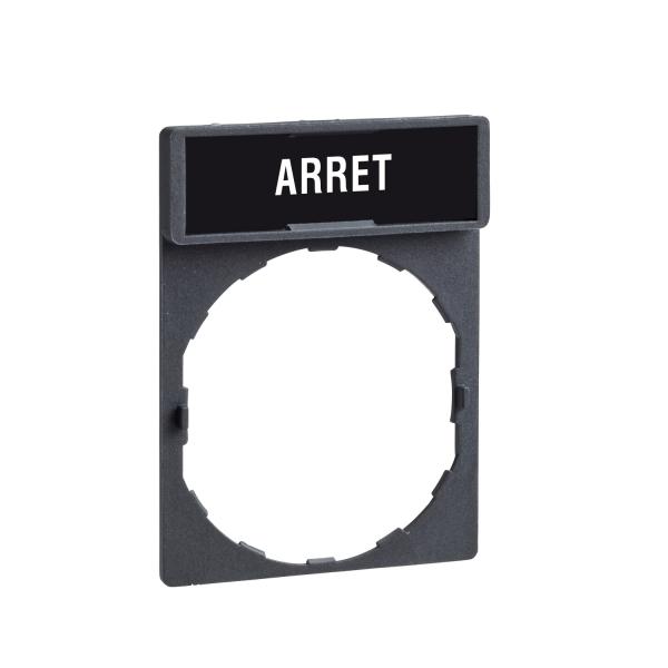 Vignette 2 produit Harmony - porte-�tiquette 30x40 + �tiquette 'ARRET' 8x27 - blanc/rouge | Ref : ZBY2104