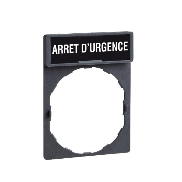 Vignette 2 produit Harmony - porte-�tiquette 30x40 + �tiquette 'ARRET D'URGENCE' 8x27 - blanc/rouge | Ref : ZBY2130
