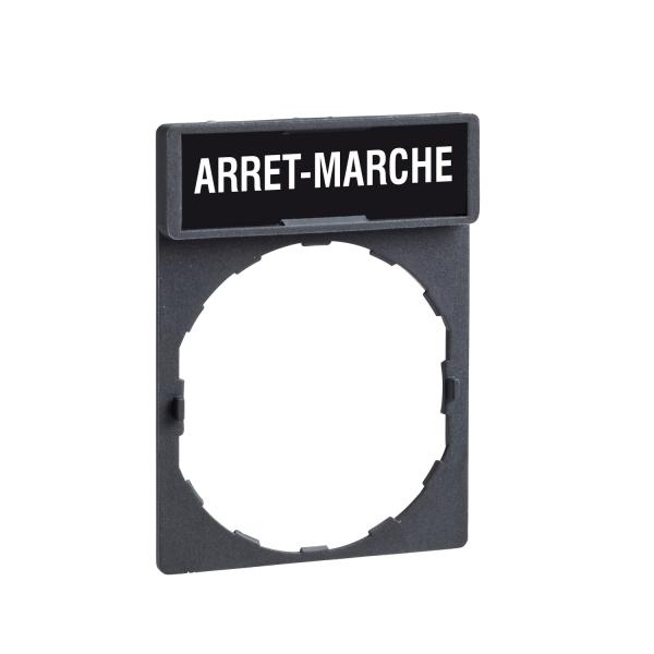 Vignette 2 produit Harmony - porte-�tiquette 30x40 + �tiquette 'ARRET-MARCHE' 8x27 - blanc/noir | Ref : ZBY2166
