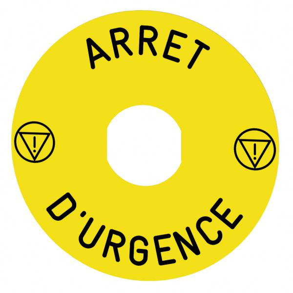 Vignette 2 produit Harmony �tiquette circulaire �90mm jaune - logo EN13850 - ARRET D'URGENCE | Ref : ZBY8130