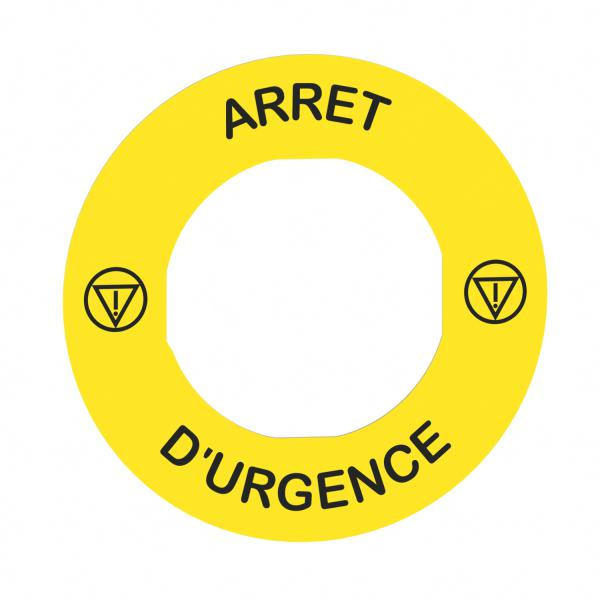 Vignette 2 produit Harmony étiquette circulaire Ø60mm jaune logo EN13850 ARRET D URGENCE pr ZBZ3605 | Ref : ZBY9130T