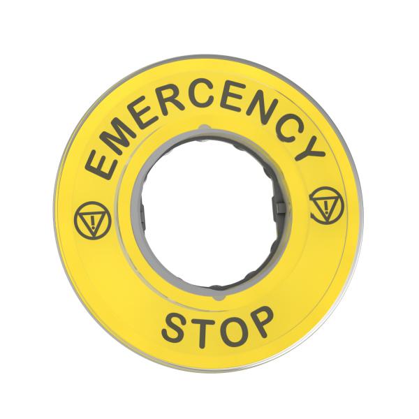 Vignette 2 produit Harmony - tiquette circulaire jaune 3D - 60 - Emergency Stop | Ref : ZBY9320