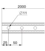 Vignette 3 produit Ref : AM1EC200 | PanelSeT - Profil� crant� L=2000