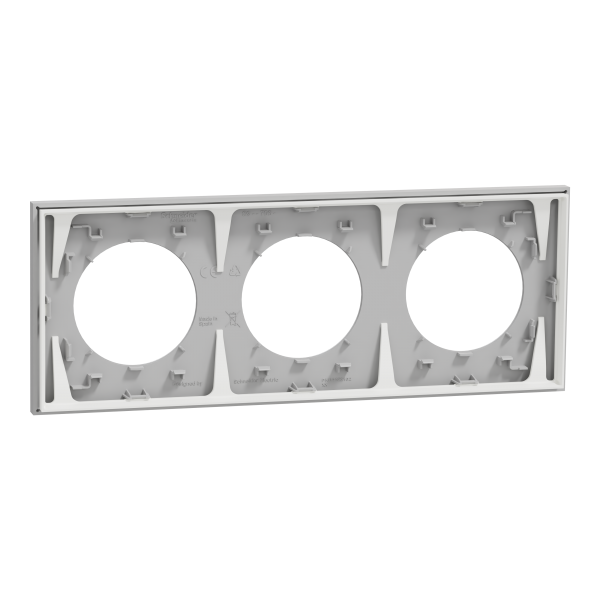 Vignette 3 produit Ref : S901706 | New Odace  - plaque de finition 3 postes - couleur Gris galet