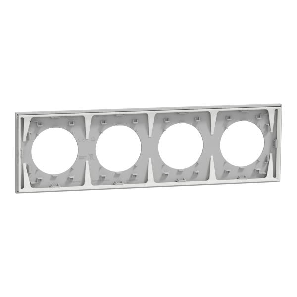Vignette 3 produit Ref : S901708 | New Odace  - plaque de finition 4 postes - couleur Gris galet