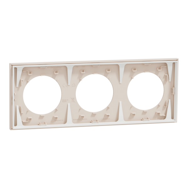 Vignette 3 produit Ref : S902706 | New Odace  - plaque de finition 3 postes - couleur Beige sable