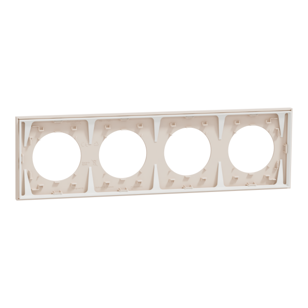 Vignette 3 produit Ref : S902708 | New Odace  - plaque de finition 4 postes - couleur Beige sable