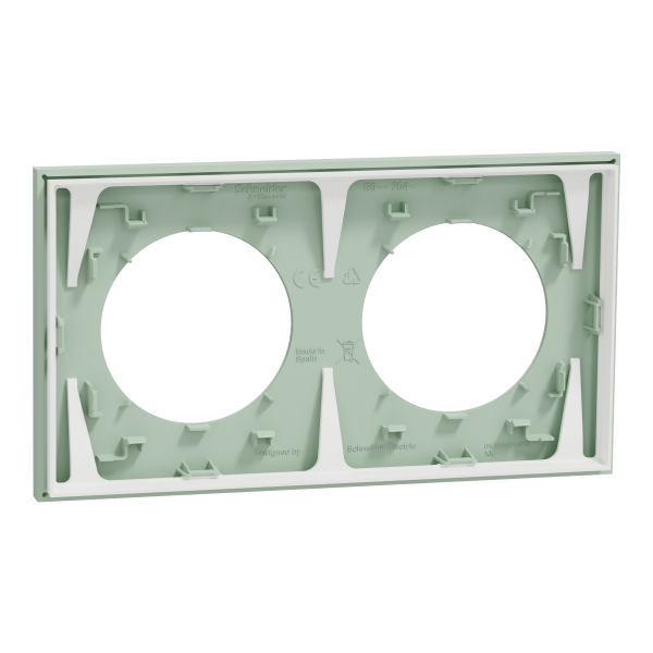 Vignette 3 produit Ref : S903704 | New Odace  - plaque de finition 2 postes - couleur Vert jade