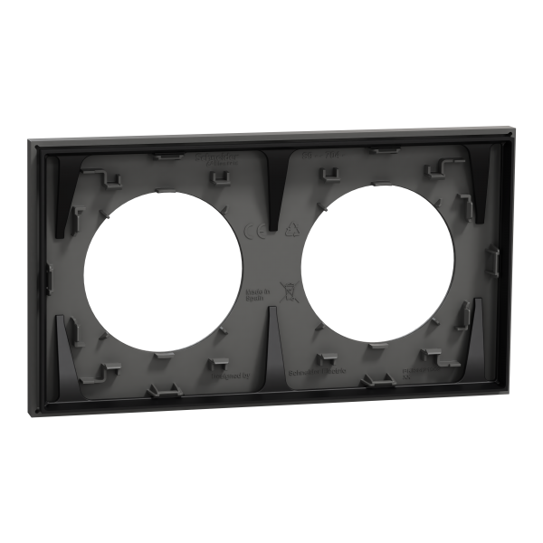 Vignette 3 produit Ref : S904704 | New Odace  - plaque de finition 2 postes - couleur Gris basalte