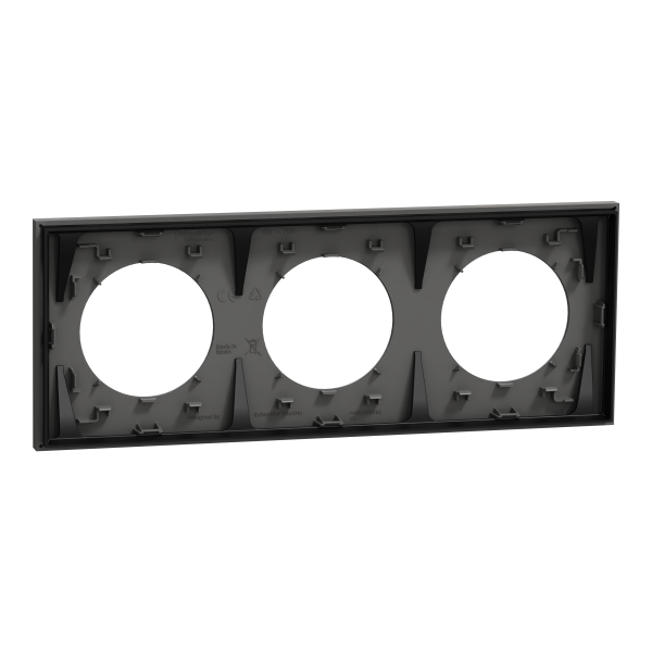 Vignette 3 produit Ref : S904706 | New Odace  - plaque de finition 3 postes - couleur Gris basalte
