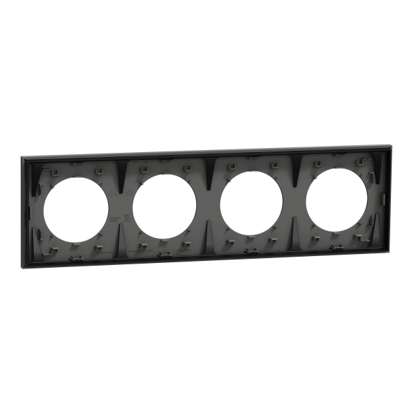 Vignette 3 produit Ref : S904708 | New Odace  - plaque de finition 4 postes - couleur Gris basalte