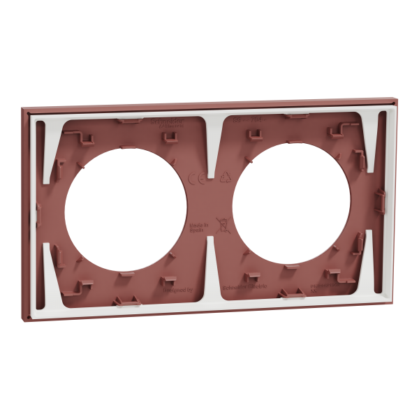 Vignette 3 produit Ref : S905704 | New Odace  - plaque de finition 2 postes - couleur Rose grenat