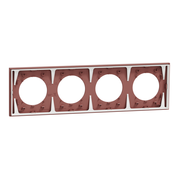 Vignette 3 produit Ref : S905708 | New Odace  - plaque de finition 4 postes - couleur Rose grenat
