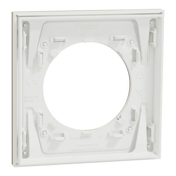 Vignette 3 produit Ref : S911702 | New Odace  Mtal - plaque de finition 1 poste - effet Laiton support blanc