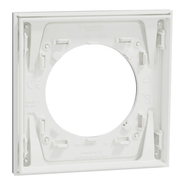 Vignette 3 produit Ref : S914702 | New Odace  Mtal - plaque de finition 1 poste - effet Aluminium support blanc