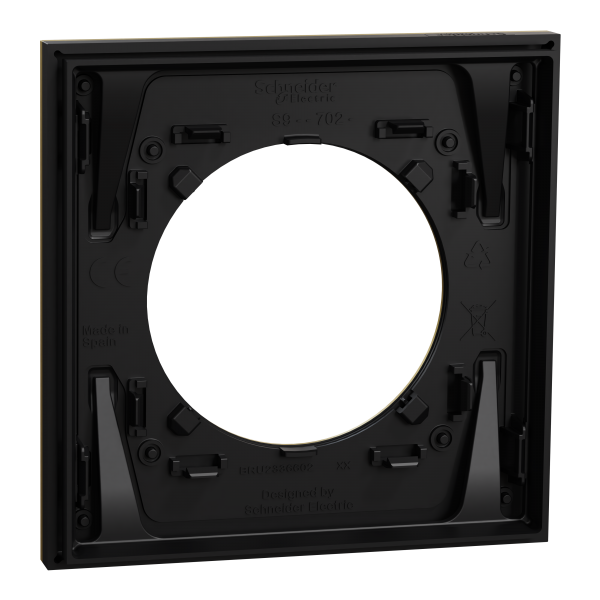 Vignette 3 produit Ref : S916702 | New Odace  Mtal - plaque de finition 1 poste - effet Laiton support noir
