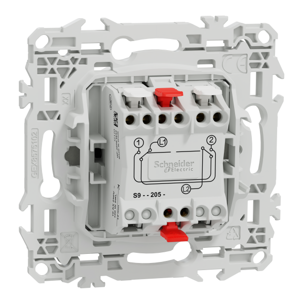 Vignette 3 produit Ref : S920205 | New Odace  - permutateur - bornes automatiques - 10AX - blanc craie