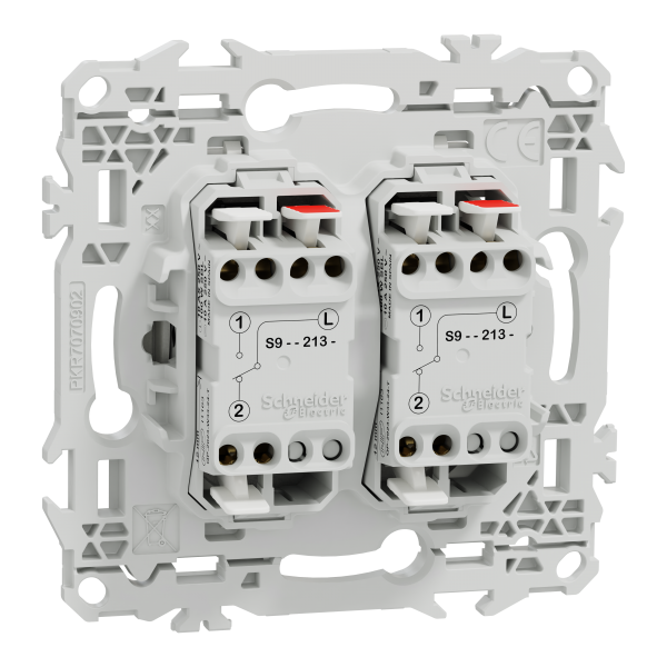 Vignette 3 produit Ref : S920213 | New Odace  - double va-et-vient ou poussoir  levier - 10AX - blanc craie
