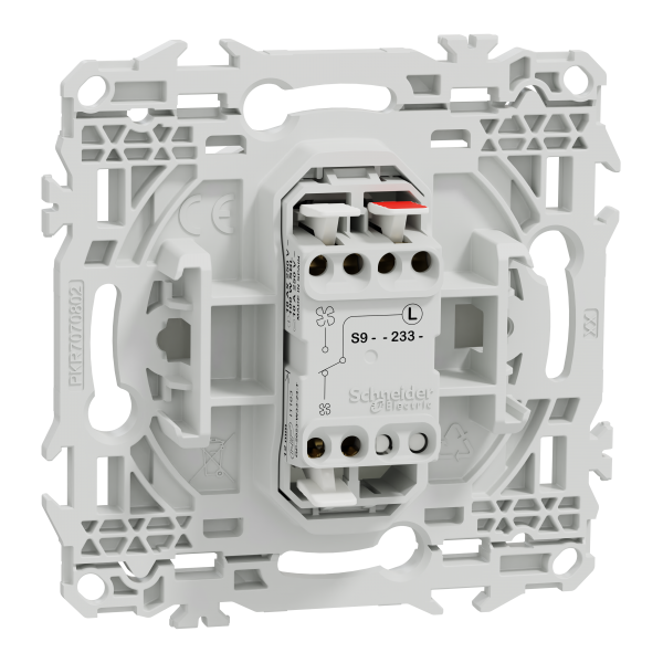Vignette 3 produit Ref : S920233 | New Odace  - inter ou poussoir VMC 2 vitesses - 10AX - blanc craie