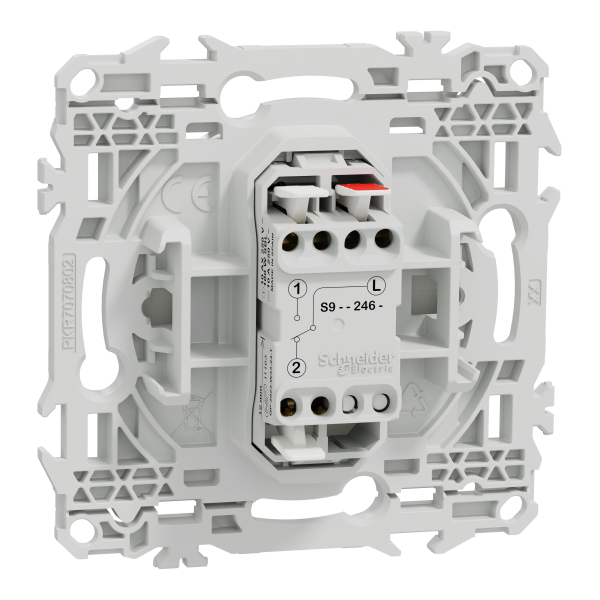 Vignette 3 produit Ref : S920246 | New Odace  - bouton-poussoir porte-tiquette - symbole carillon - blanc craie
