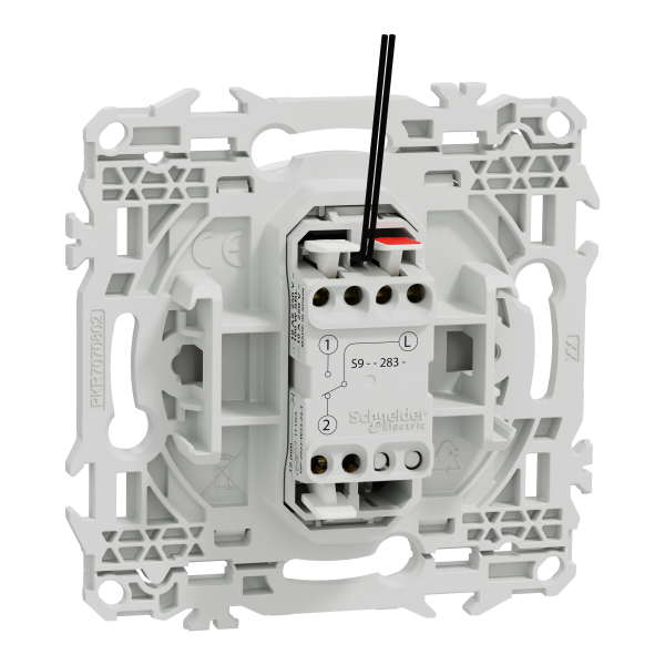 Vignette 3 produit Ref : S920283 | New Odace  - interrupteur  carte - LED localisation incluse - 10AX - blanc craie