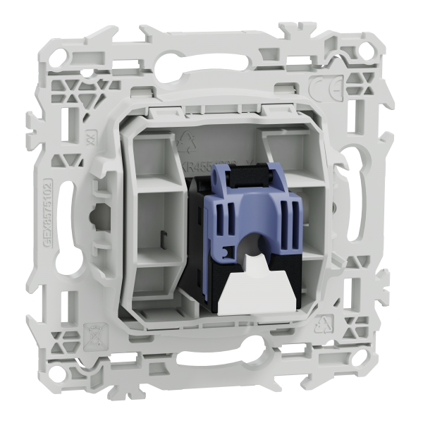 Vignette 3 produit Ref : S920475 | New Odace  - prise RJ45 - Cat6 UTP grade 1  2 - blanc craie