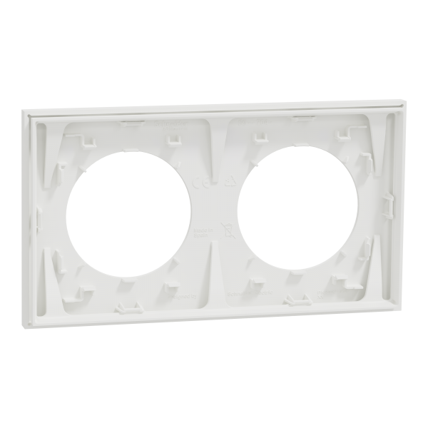 Vignette 3 produit Ref : S920704 | New Odace  - plaque de finition 2 postes - couleur Blanc craie
