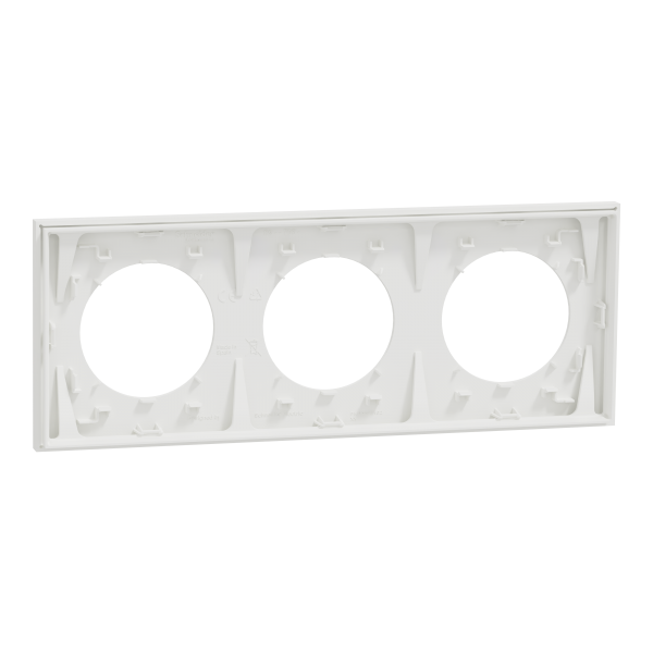 Vignette 3 produit Ref : S920706 | New Odace  - plaque de finition 3 postes - couleur Blanc craie