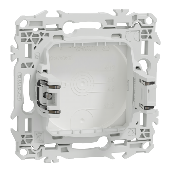 Vignette 3 produit Ref : S925666 | New Odace  - obturateur griffes montes - pr-perage pour sortie cble - blanc craie