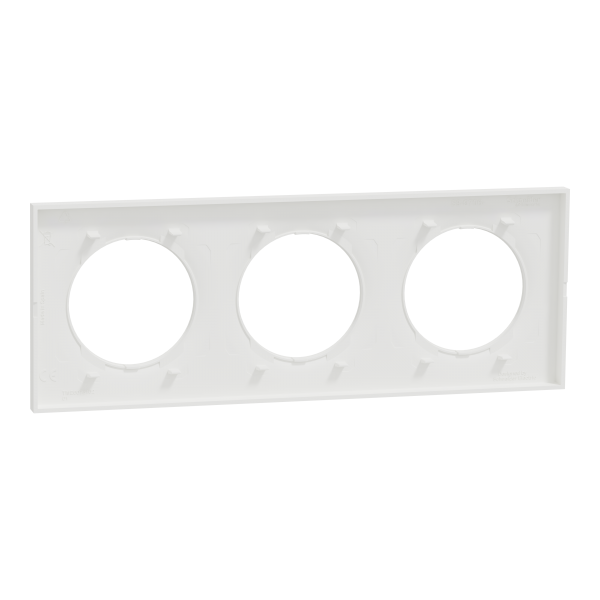 Vignette 3 produit Ref : S929706 | New Odace  Origine - plaque de finition 3 postes - couleur blanc
