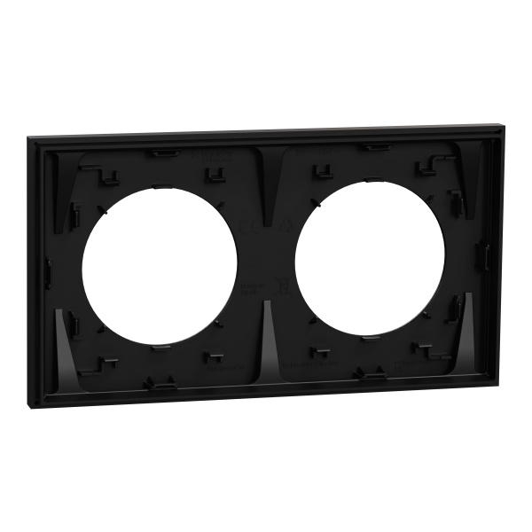 Vignette 3 produit Ref : S940704 | New Odace  - plaque de finition 2 postes - couleur Noir onyx